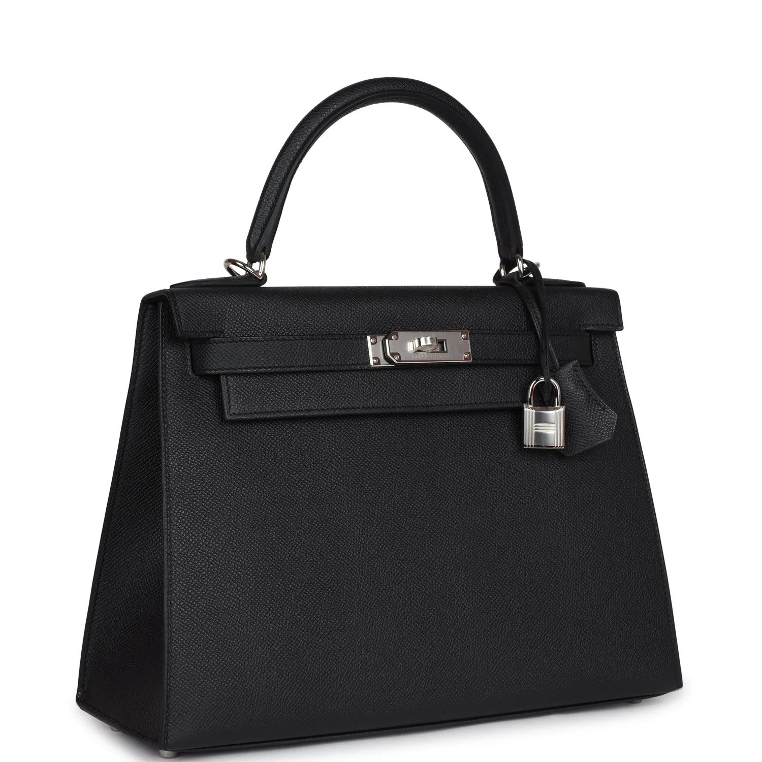 Replicate Hermes Kelly Sellier 28 Black Epsom Palladium Hardware(1:1 replica)