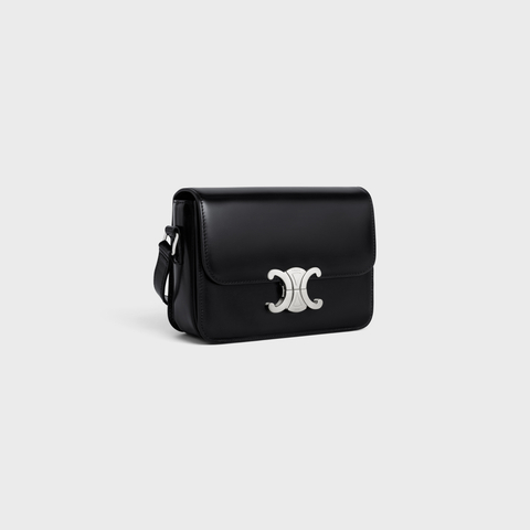 Replicate TEEN TRIOMPHE BAG IN SHINY CALFSKIN BLACK(1:1 replica)