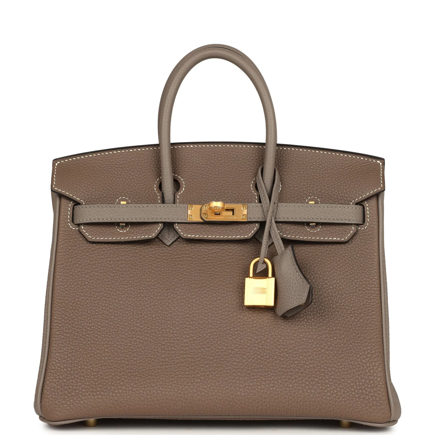 Replicate Hermes Special Order (HSS) Birkin 25 Etoupe and Etain Togo Brushed Gold Hardware(1:1 replica)