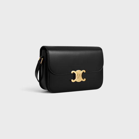 Replicate CLASSIQUE TRIOMPHE BAG IN SHINY CALFSKIN BLACK(1:1 replica)