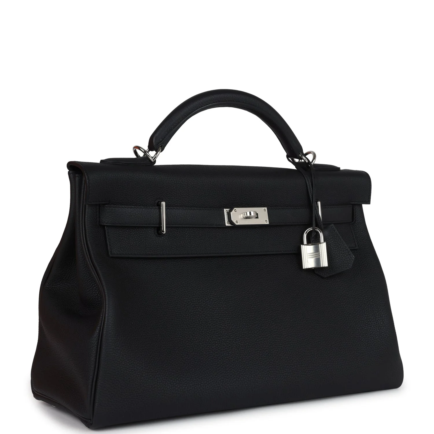 Replicate Hermes Kelly 42 Maxi Black Togo Palladium Hardware(1:1 replica)