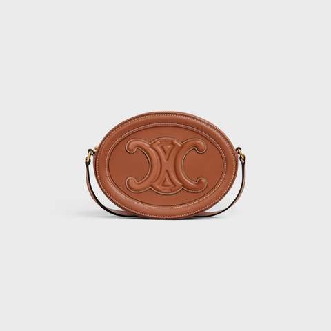 Replicate OVAL BAG CUIR TRIOMPHE IN SMOOTH CALFSKIN TAN(1:1 replica)