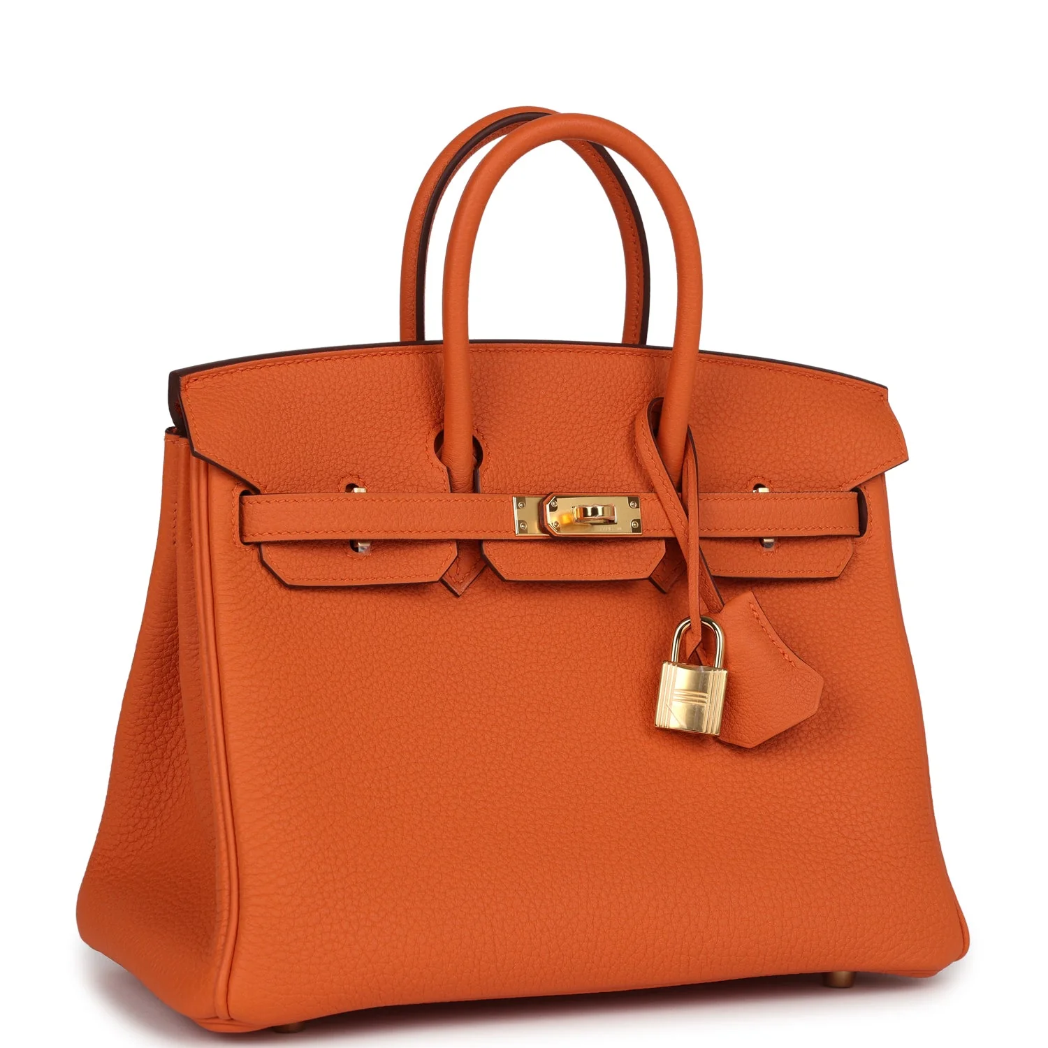 Replicate Hermes Birkin 25 Orange Togo Gold Hardware(1:1 replica)
