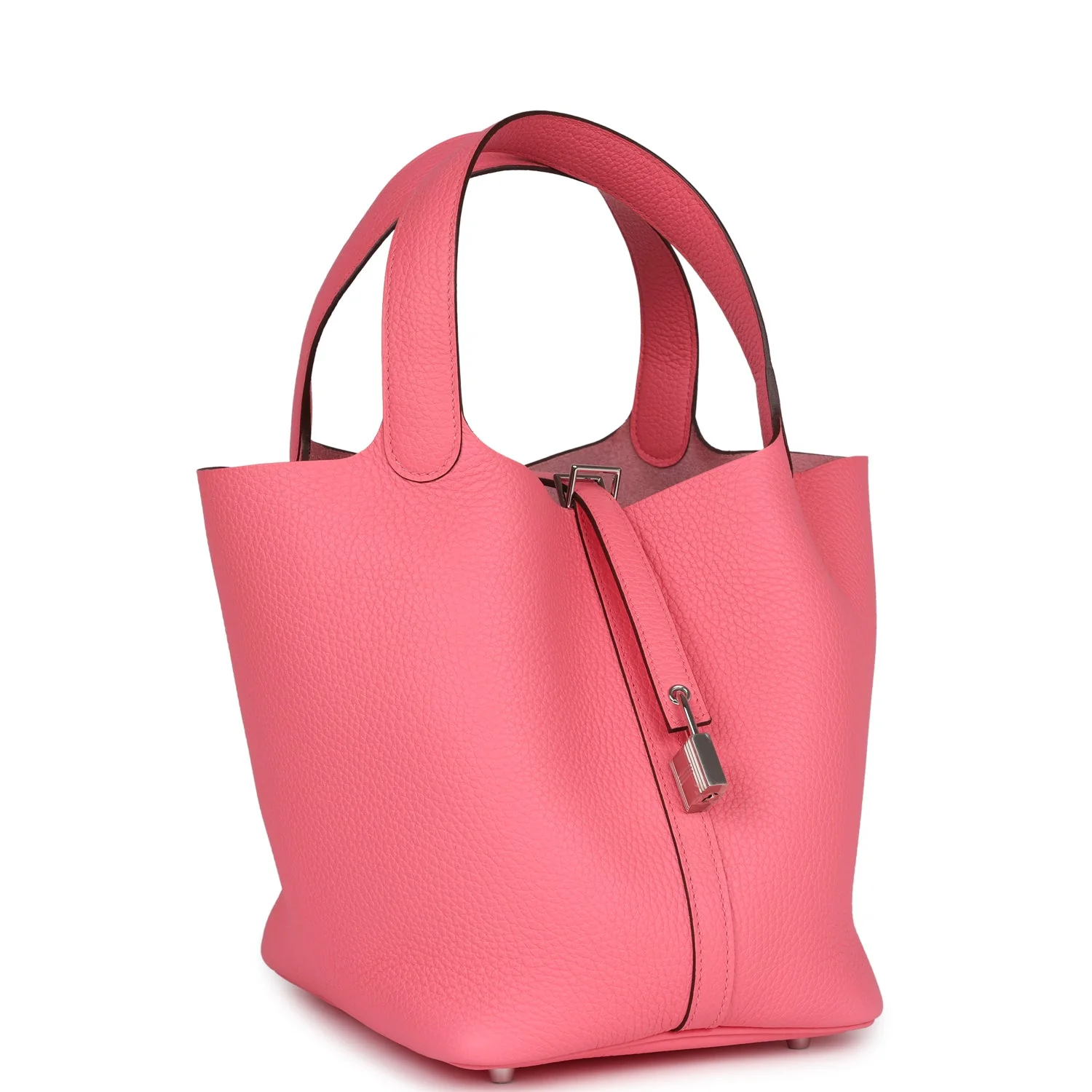 Replicate Hermes Picotin Lock 22 Rose Azalee Clemence Palladium Hardware(1:1 replica)