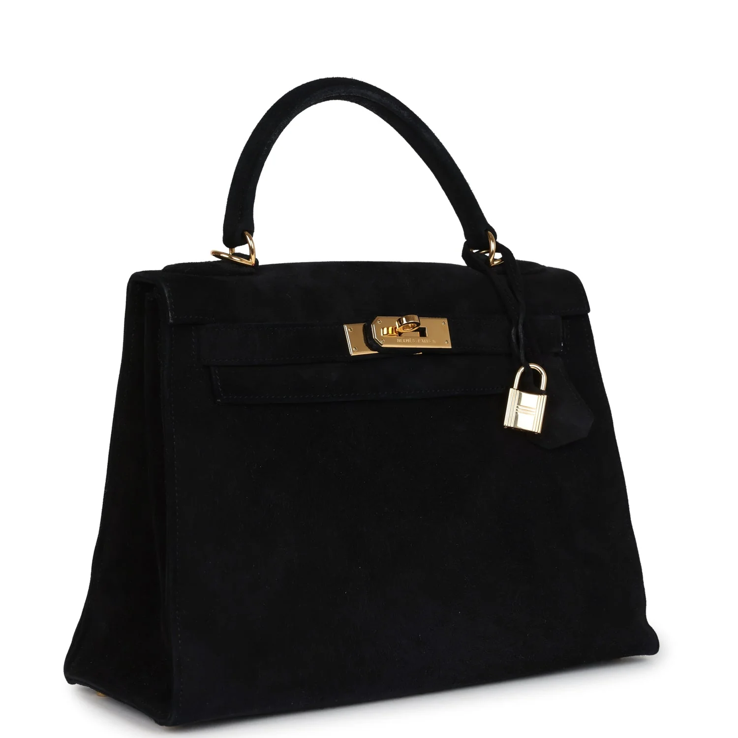 Replicate Vintage Hermes Kelly Sellier 28 Black Doblis Gold Hardware(1:1 replica)
