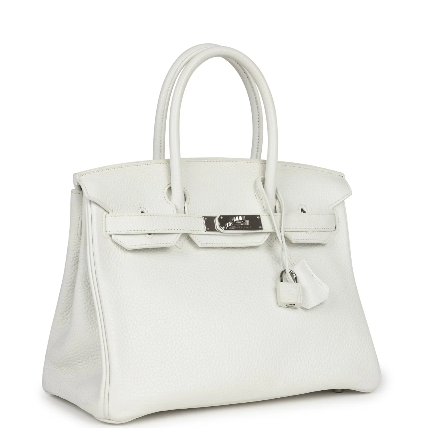 Replicate Hermes Birkin 30 White Clemence Palladium Hardware(1:1 replica)