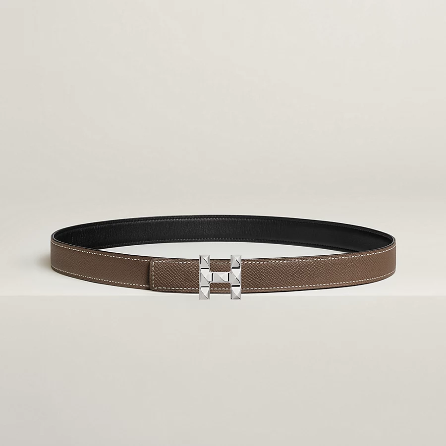 Replicate H Infini belt buckle   Reversible leather strap 24 mm(1:1 replica)