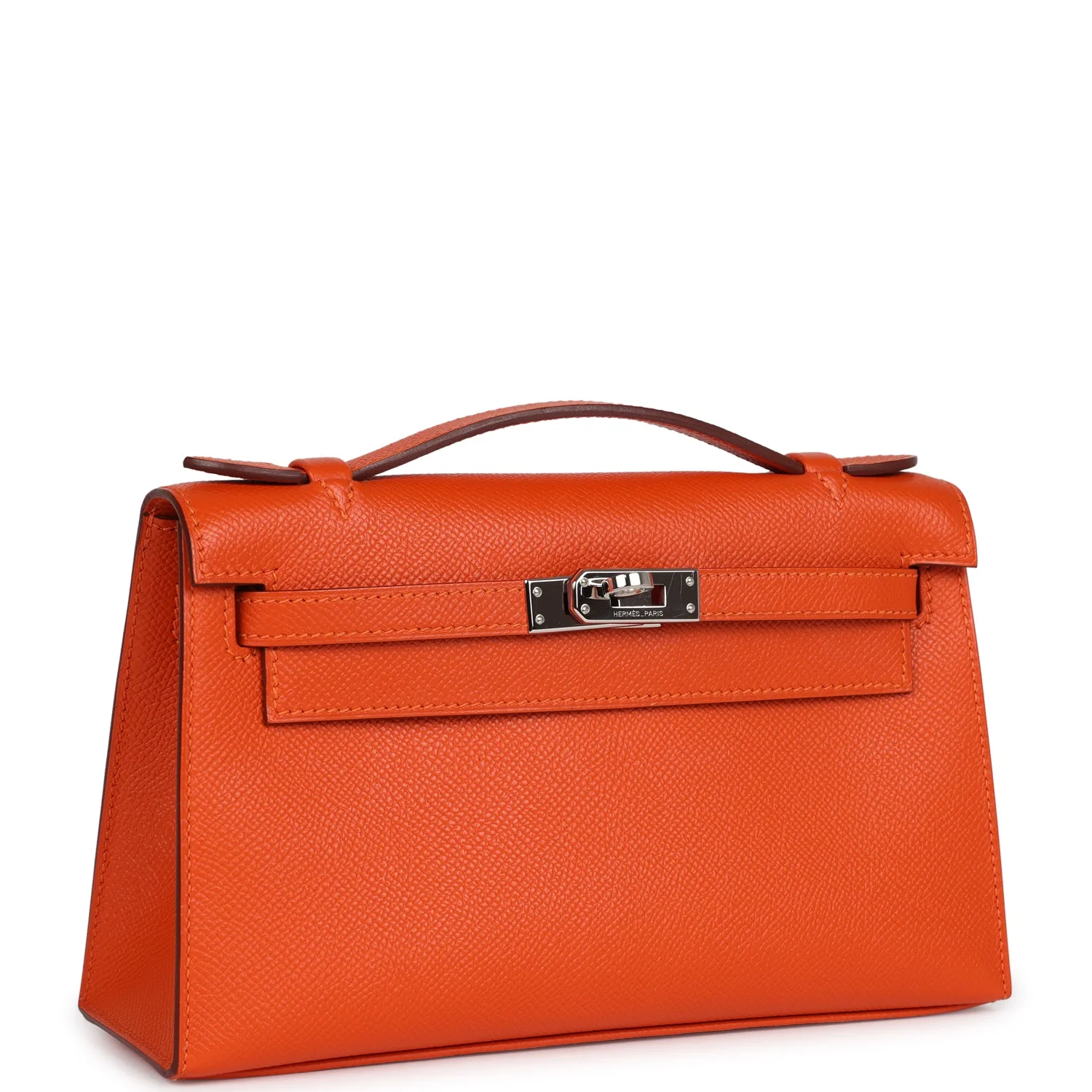 Replicate Hermes Kelly Pochette Feu Epsom Palladium Hardware(1:1 replica)