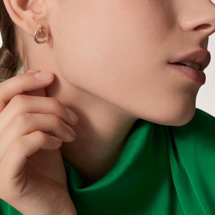 Replicate Trinity earrings, brilliant-cut diamonds(1:1 replica)