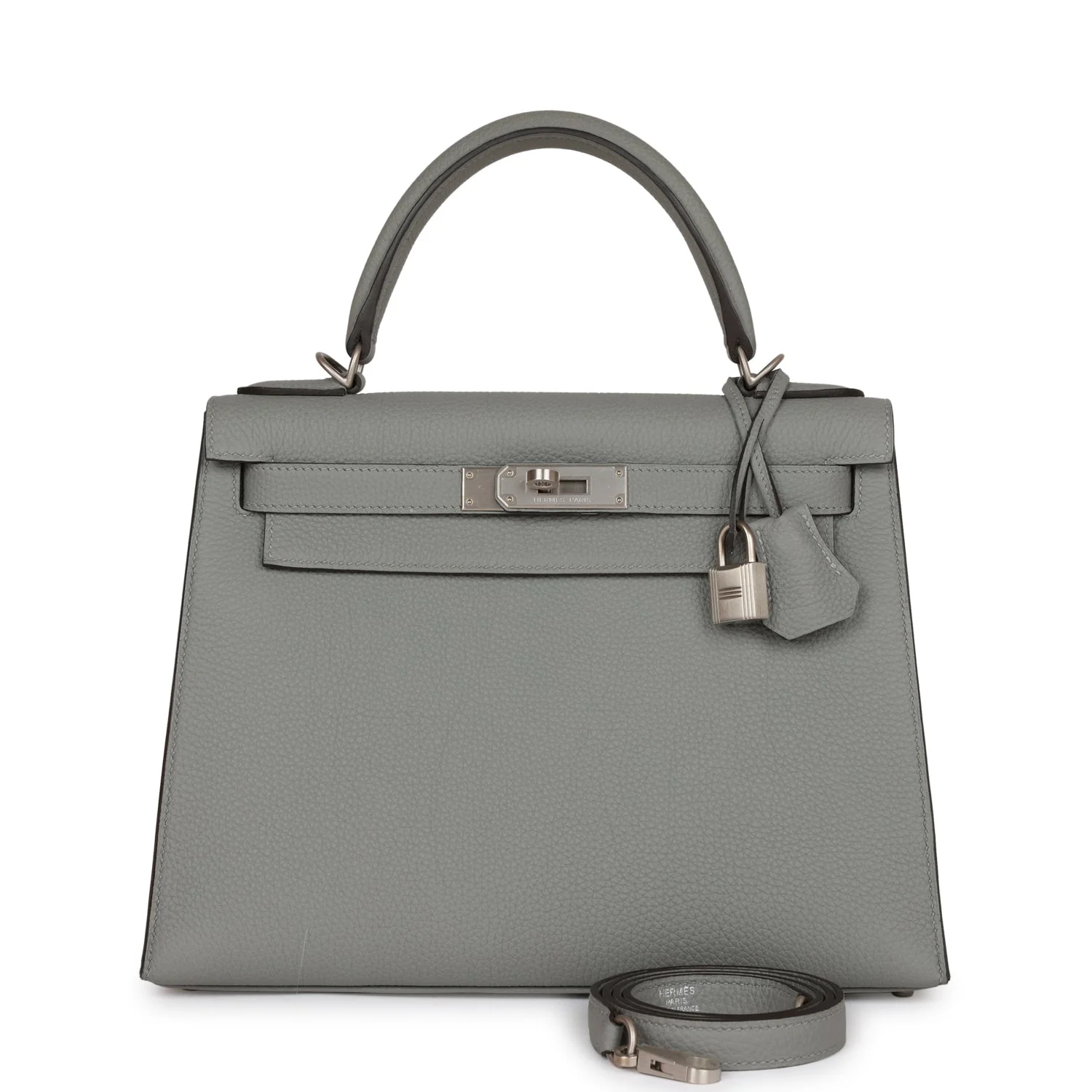 Replicate Hermes Special Order (HSS) Kelly Sellier 28 Gris Mouette Verso Togo Brushed Palladium Hardware(1:1 replica)