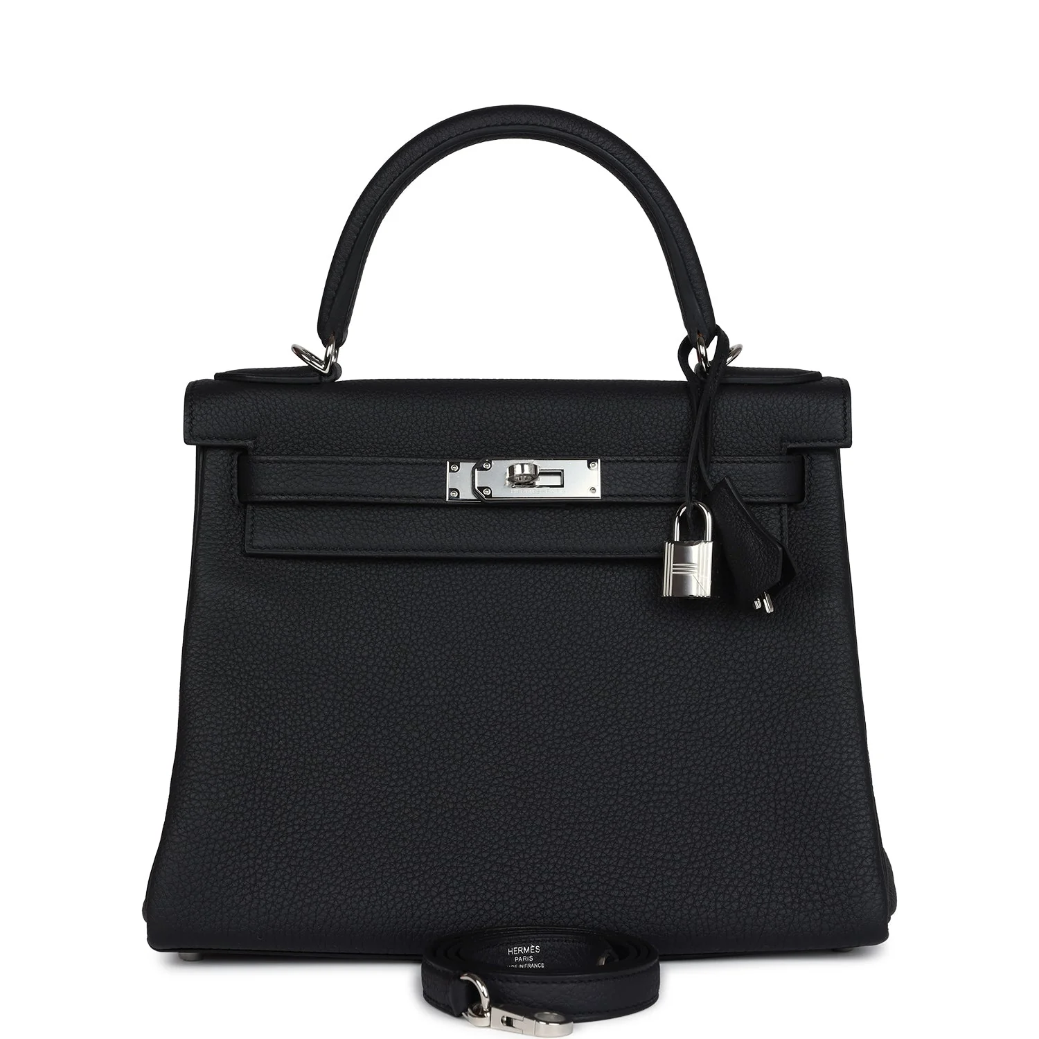 Replicate Hermes Kelly Retourne 28 Black Togo Palladium Hardware(1:1 replica)