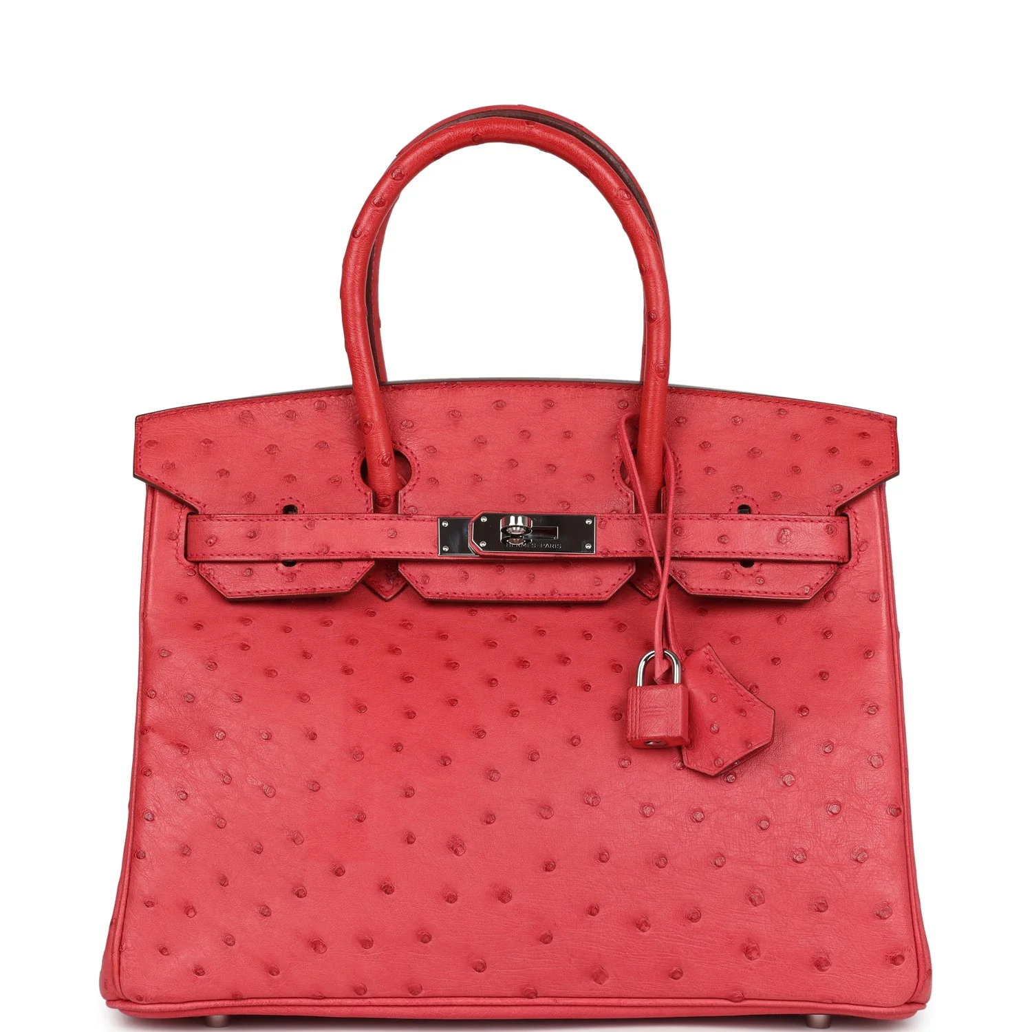Replicate Hermes Birkin 30 Bougainvillea Ostrich Palladium Hardware(1:1 replica)