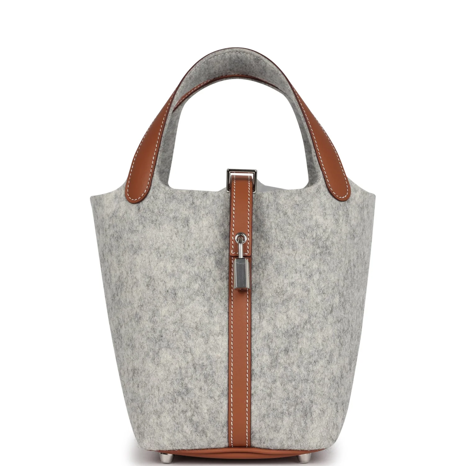 Replicate Hermes Picotin Lock 18 Gris Clair Feutre and Gold Swift Palladium Hardware(1:1 replica)