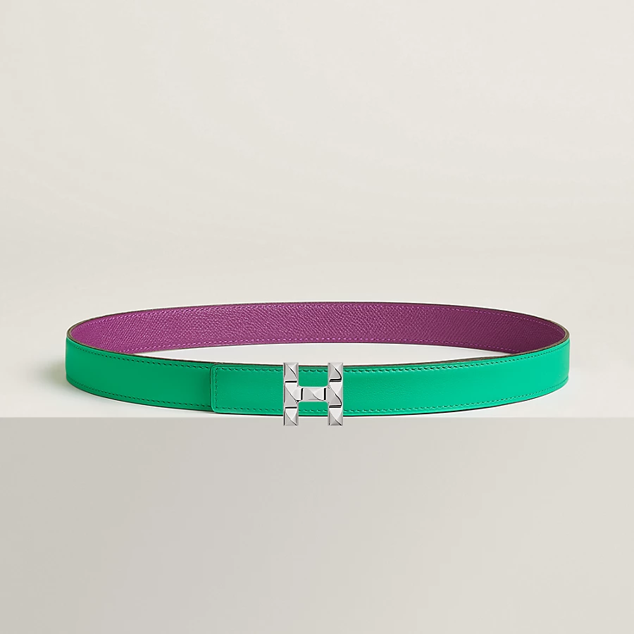 Replicate H Infini belt buckle   Reversible leather strap 24 mm(1:1 replica)