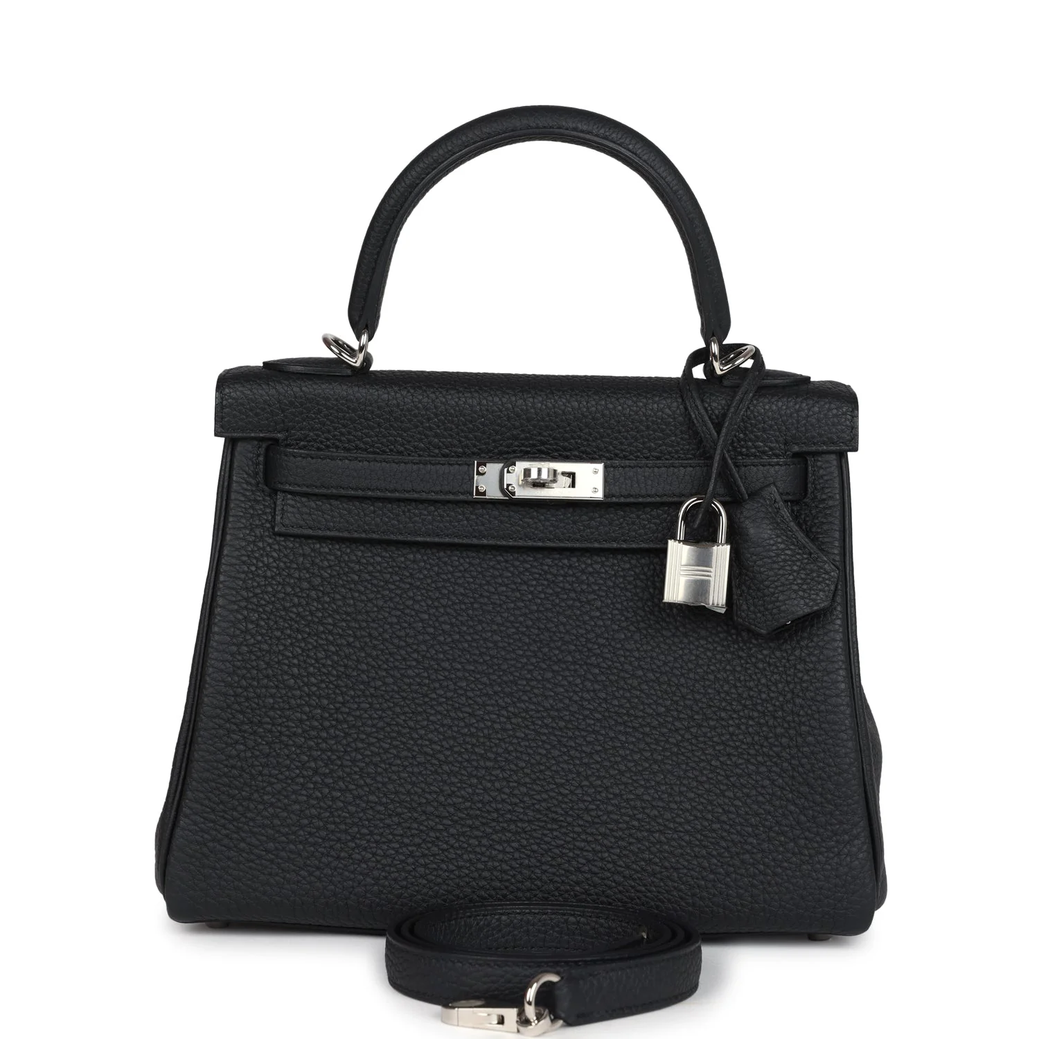 Replicate Hermes Kelly Retourne 25 Black Togo Palladium Hardware(1:1 replica)