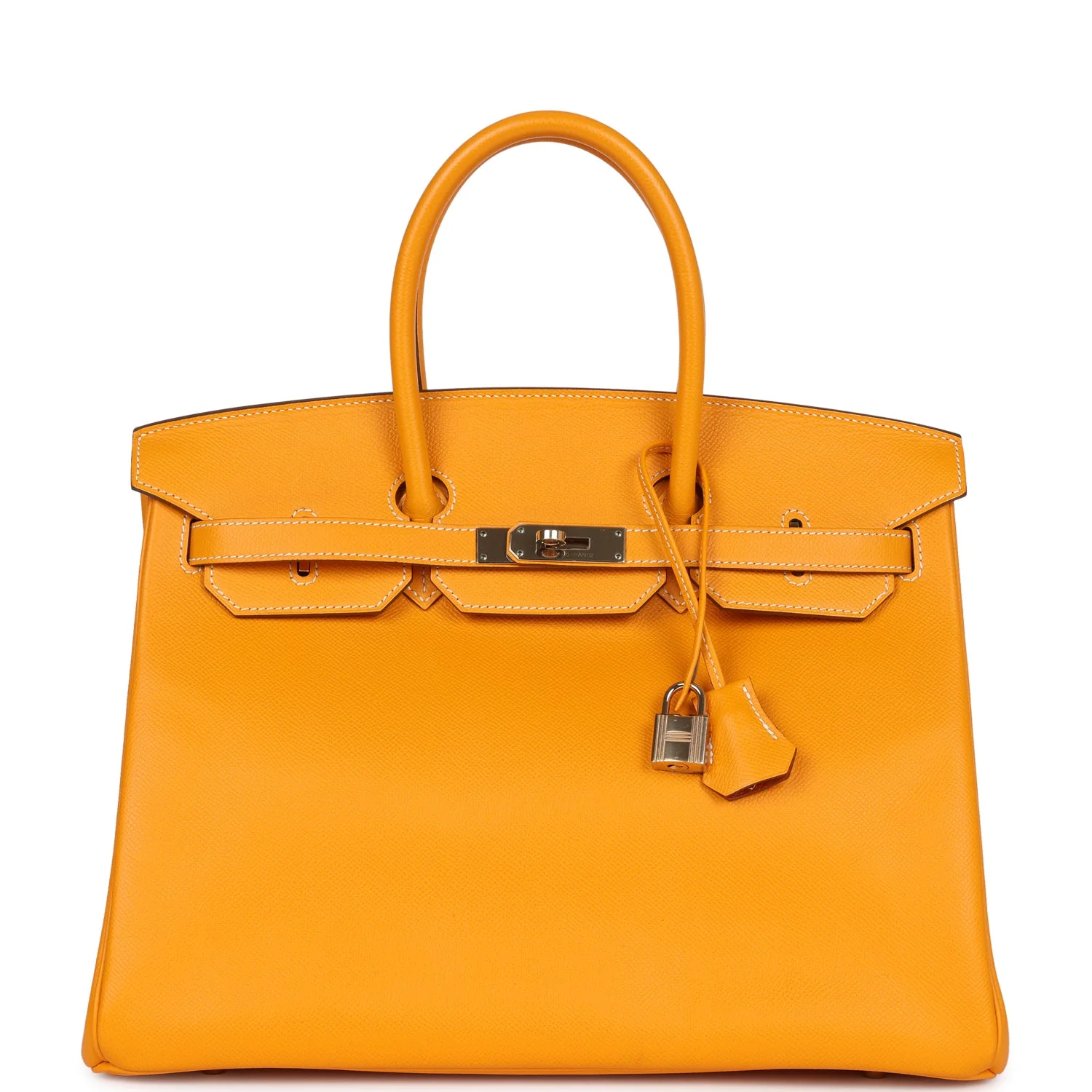 Replicate Hermes Birkin 35 Jaune D'or Candy Epsom Permabrass Hardware(1:1 replica)