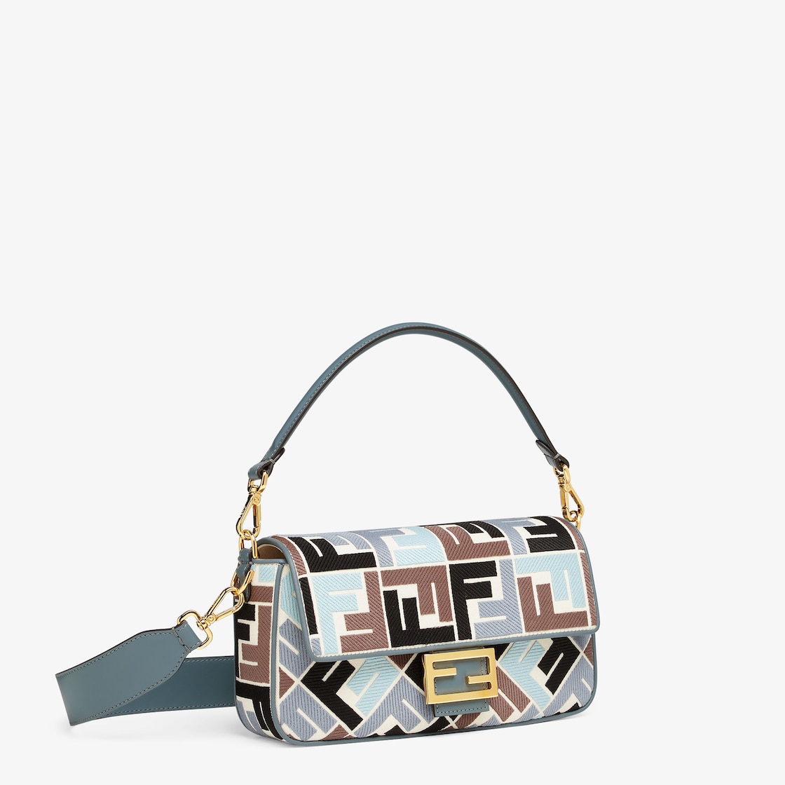 Replicate Baguette Canvas Bag With Multicolor FF Embroidery(1:1 replica)