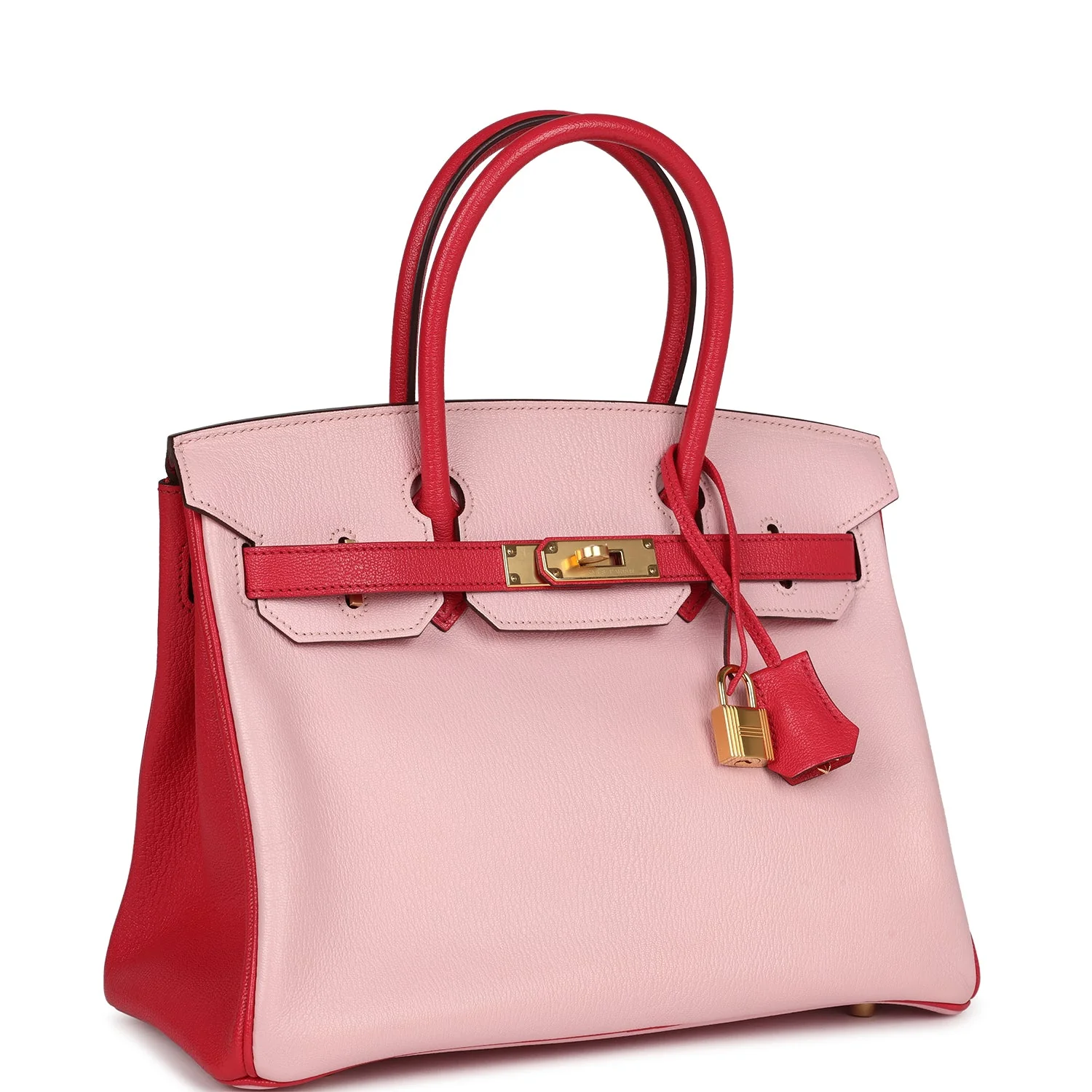 Replicate Hermes Special Order (HSS) Birkin 30 Rose Sakura and Rose Extreme Chevre Gold Hardware(1:1 replica)