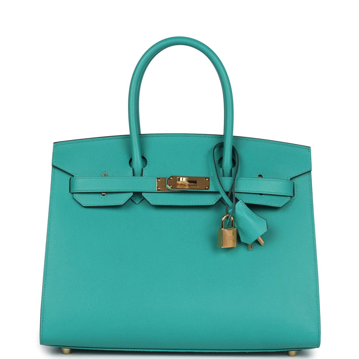 Replicate Hermes Birkin Sellier 30 Vert Verone Madame Gold Hardware(1:1 replica)
