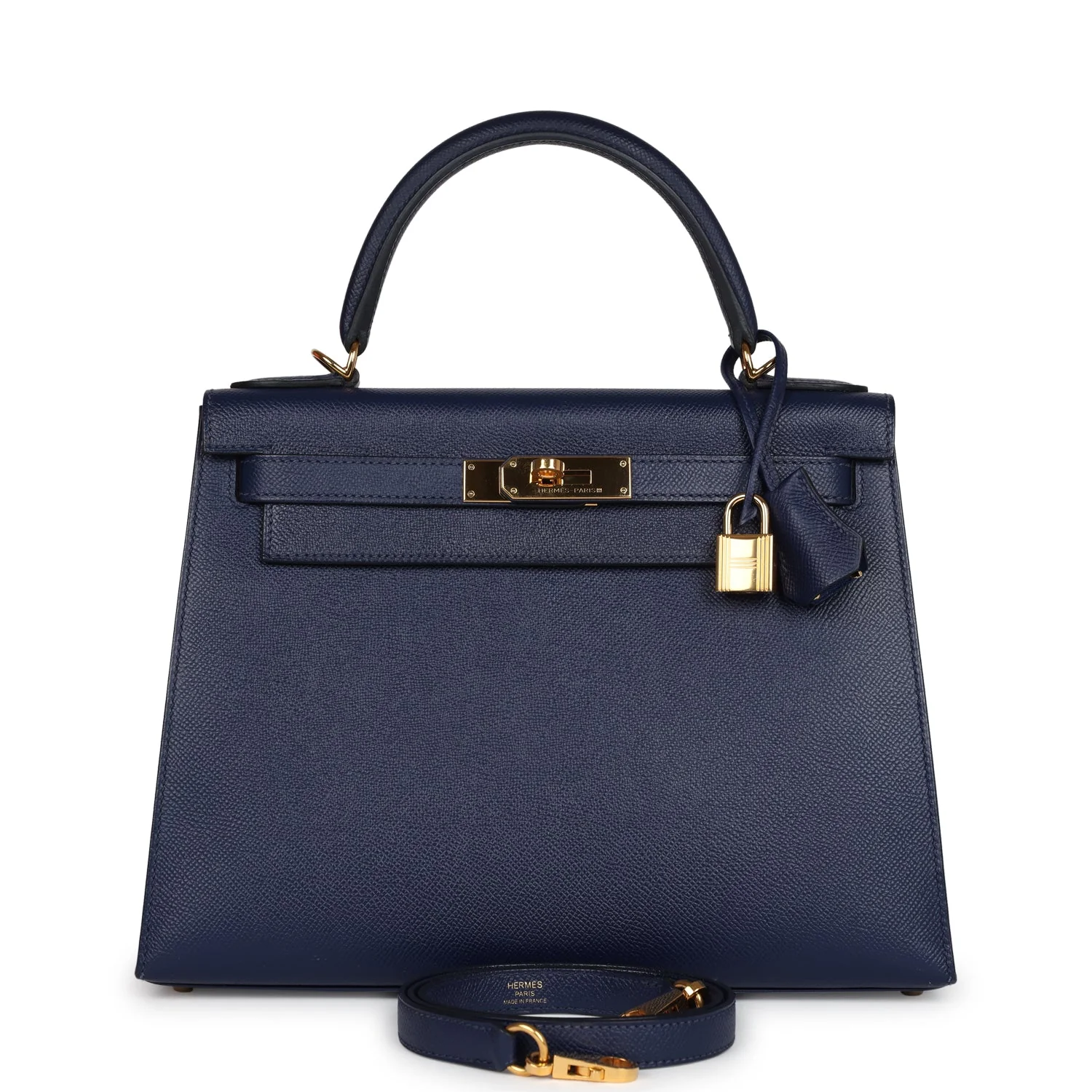 Replicate Hermes Kelly Sellier 28 Bleu Saphir Epsom Gold Hardware(1:1 replica)