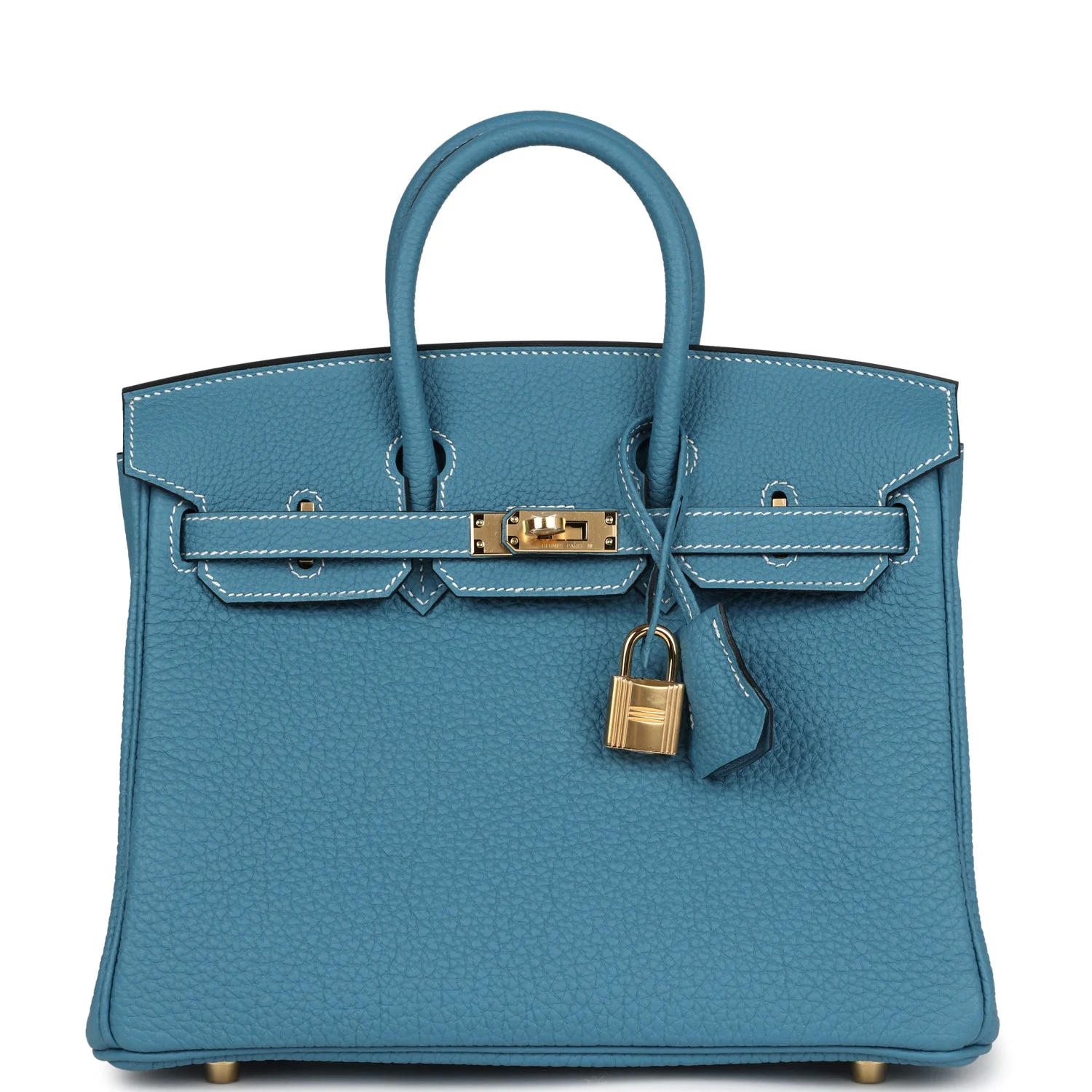 Replicate Hermes Birkin 25 Blue Jean Togo Gold Hardware(1:1 replica)