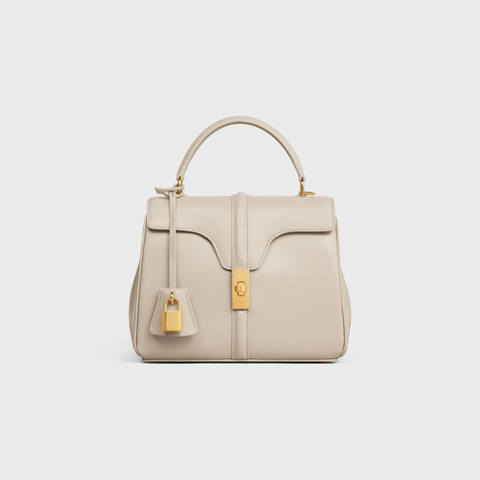 Replicate SMALL 16 BAG IN SATINATED CALFSKIN LIGHT STONE(1:1 replica)