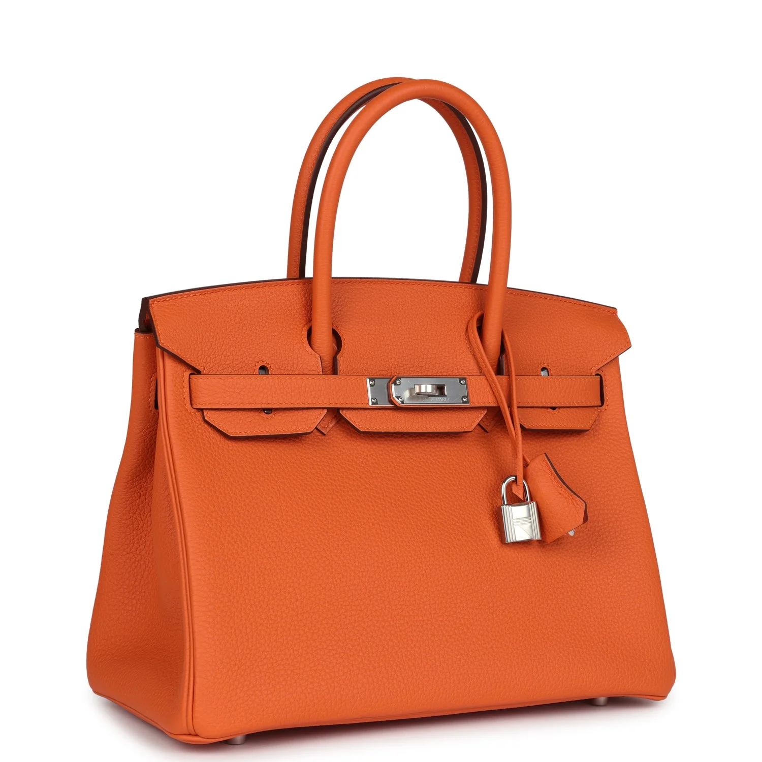 Replicate Hermes Birkin 30 Orange Togo Palladium Hardware(1:1 replica)