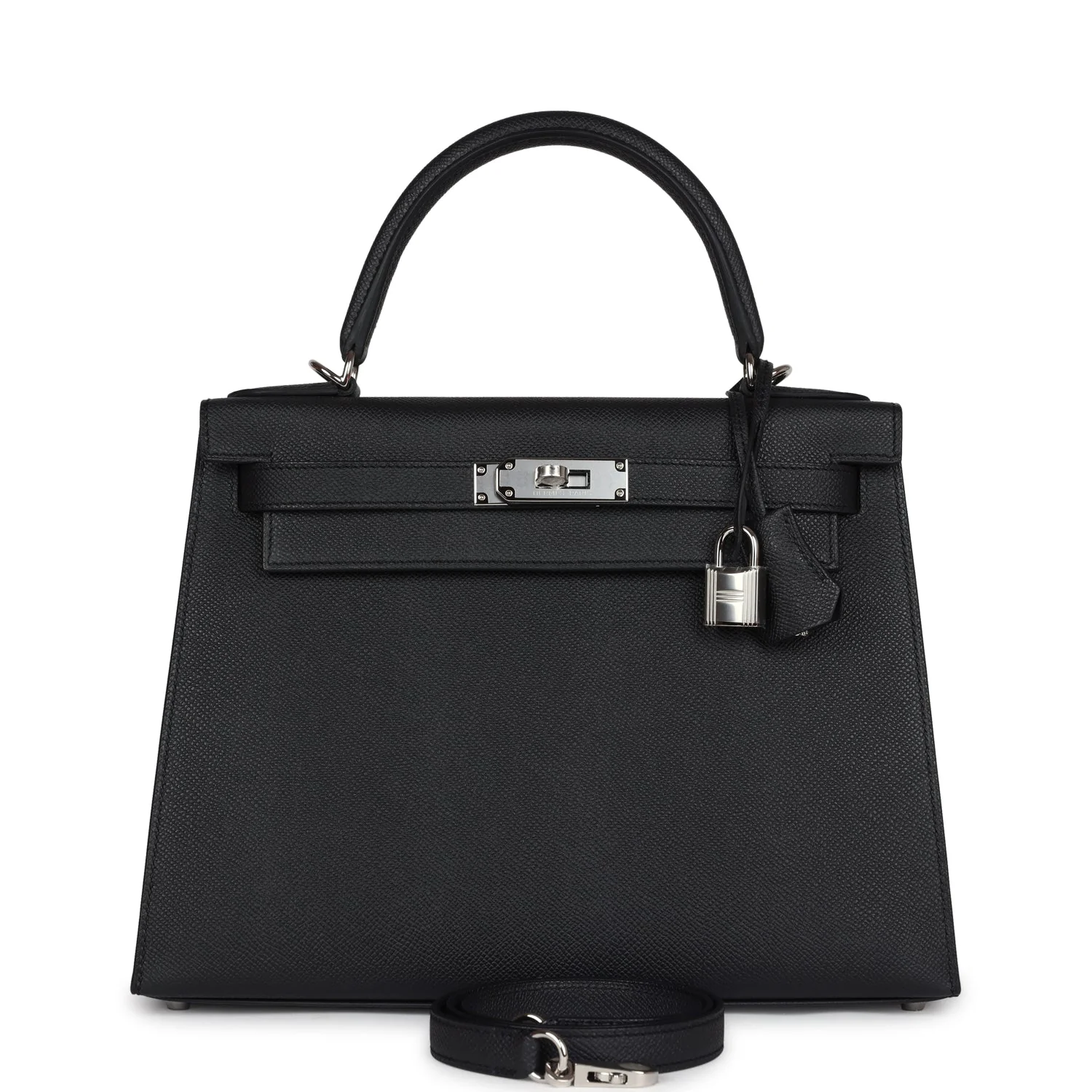Replicate Hermes Kelly Sellier 28 Black Epsom Palladium Hardware(1:1 replica)