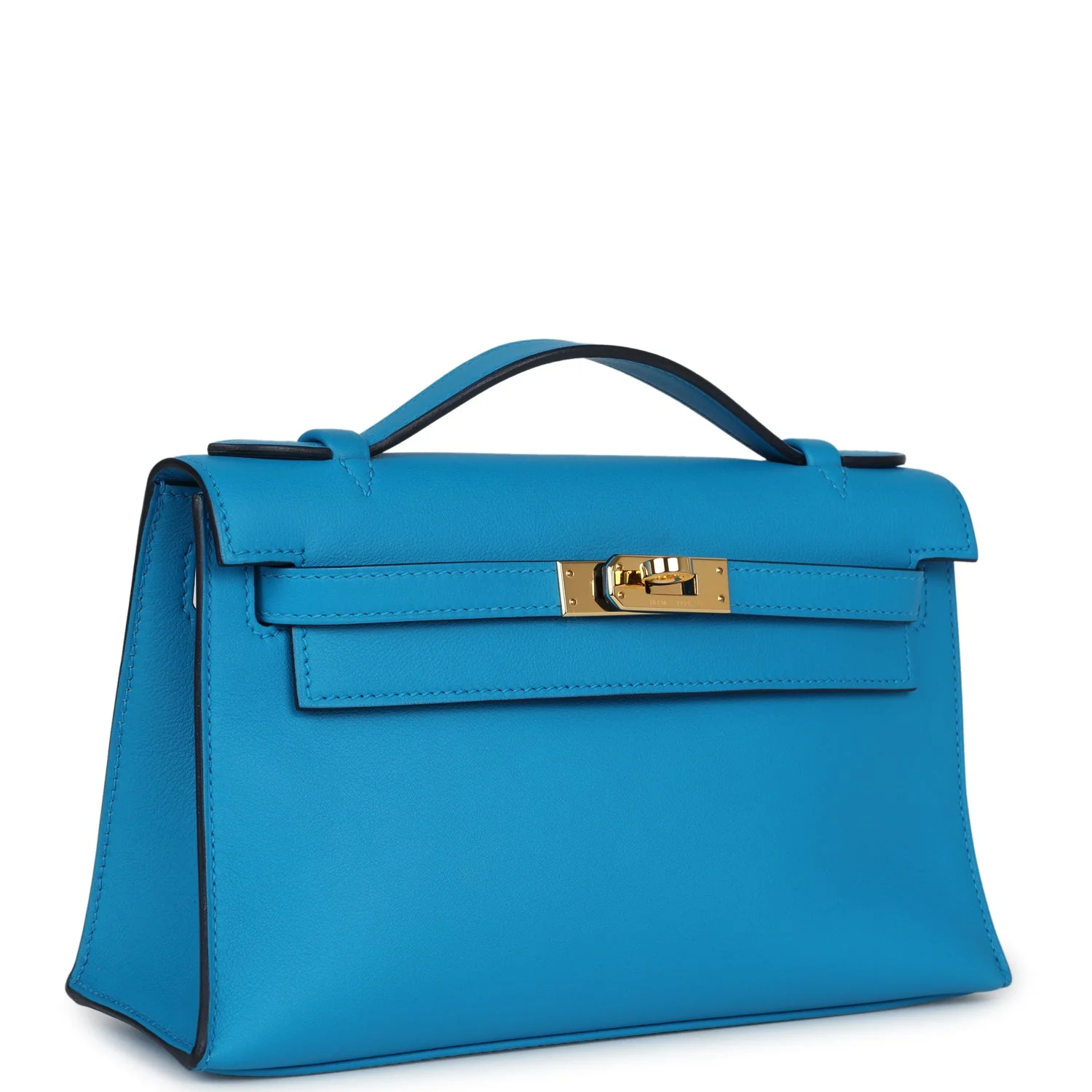 Replicate Hermes Kelly Pochette Bleu Frida Swift Gold Hardware(1:1 replica)