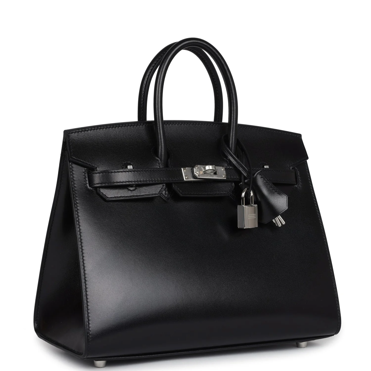 Replicate Hermes Birkin Sellier 25 Black Box Palladium Hardware(1:1 replica)