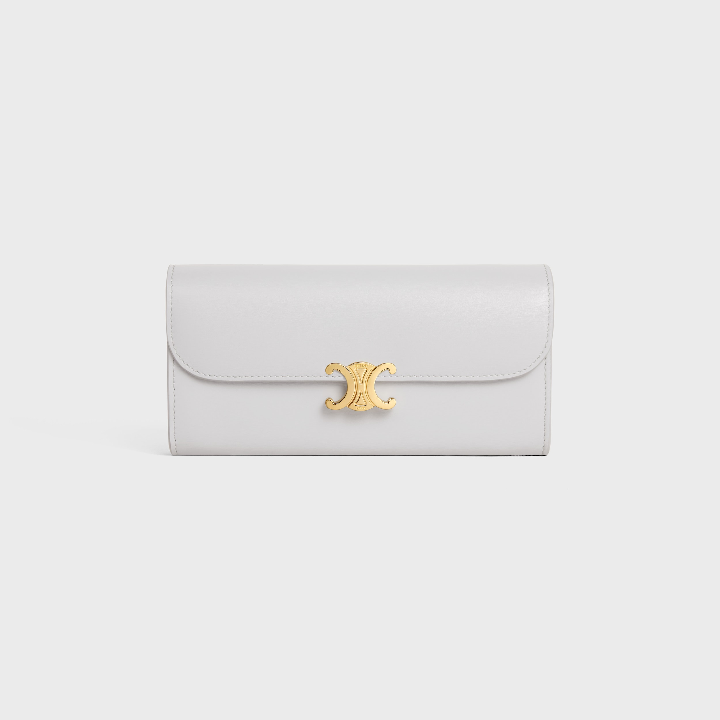 Replicate LARGE WALLET TRIOMPHE IN SHINY CALFSKIN CLOUDY GREY(1:1 replica)