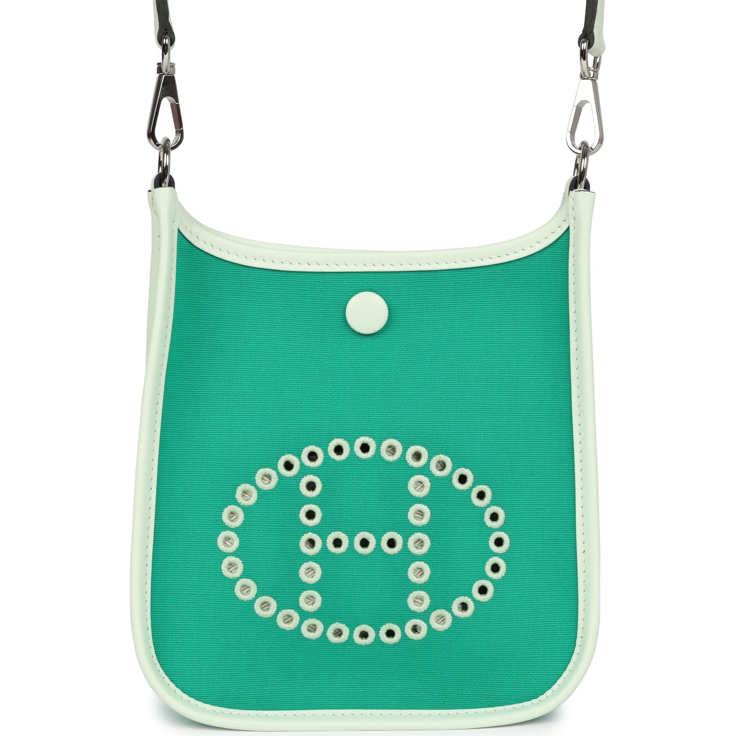 Replicate Hermes Neo Evelyne TPM Menthe Officier Canvas and Vert Fizz Swift Palladium Hardware(1:1 replica)