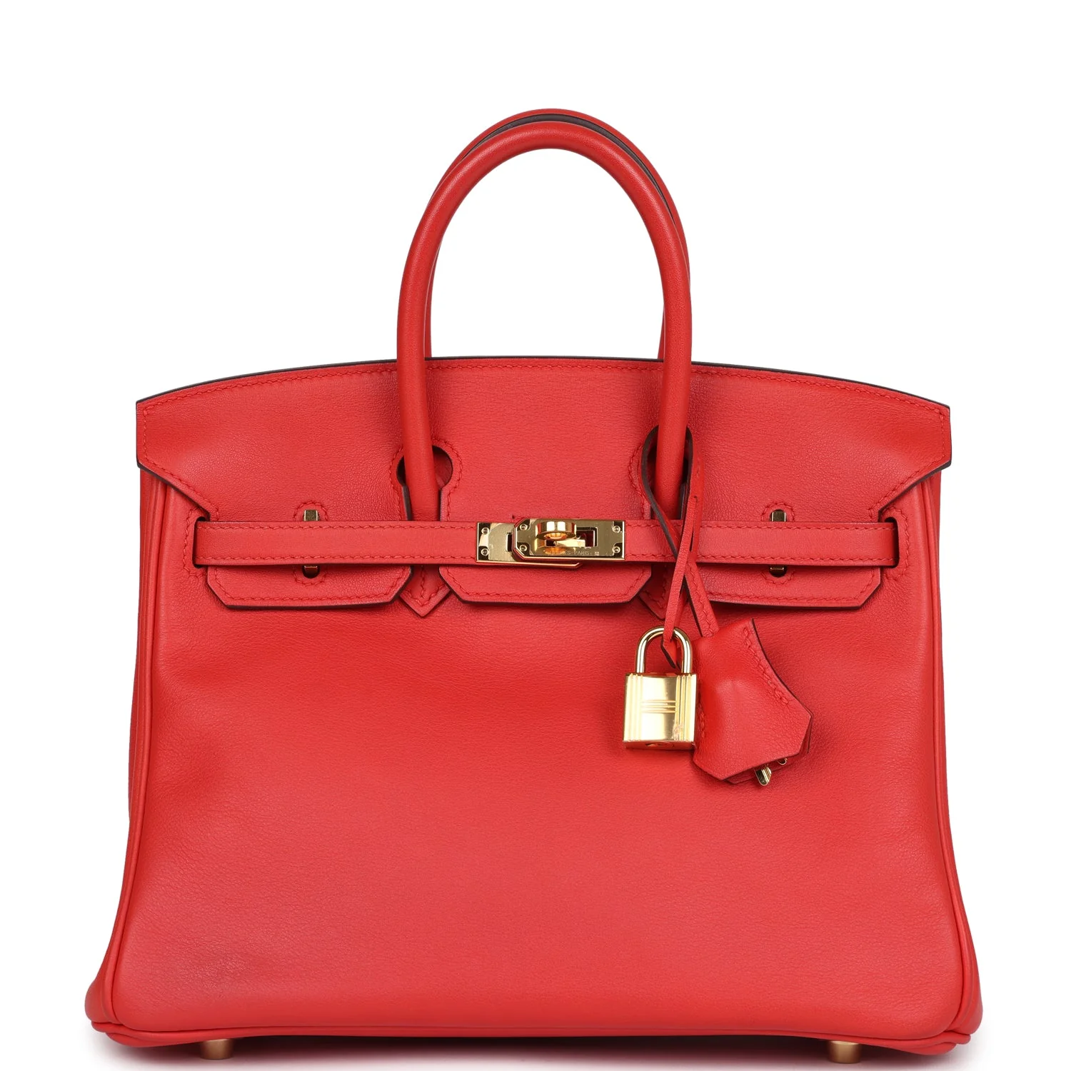 Replicate Hermes Birkin 25 Rouge Tomate Swift Gold Hardware(1:1 replica)
