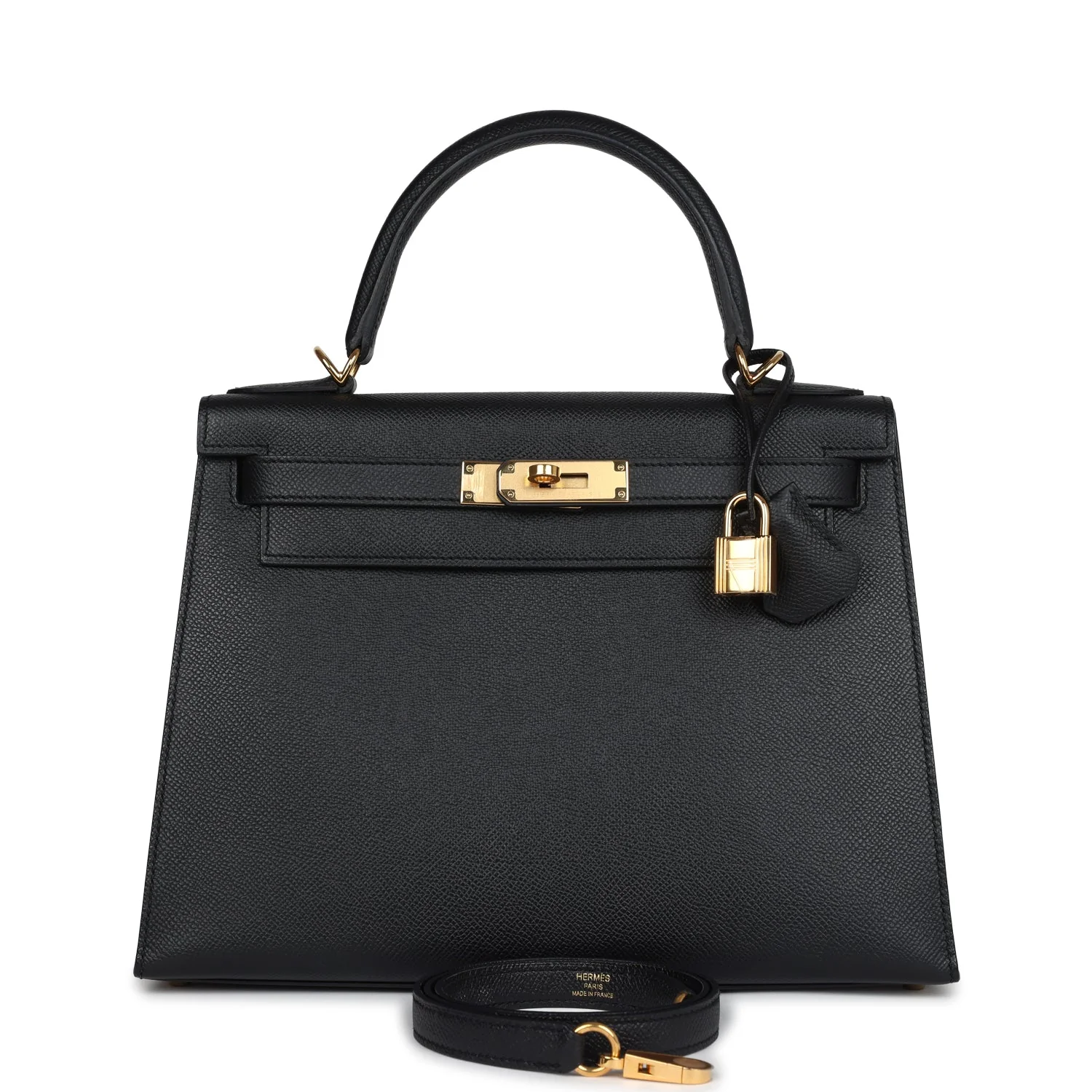 Replicate Hermes Kelly Sellier 28 Black Epsom Gold Hardware(1:1 replica)