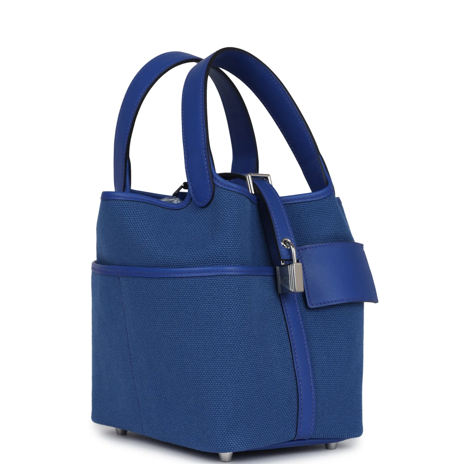 Replicate Hermes Picotin Cargo 18 Bleu Royal Swift and Toile Canvas Palladium Hardware(1:1 replica)