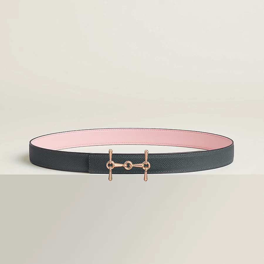 Replicate H Equestre belt buckle   Reversible leather strap 24 mm(1:1 replica)