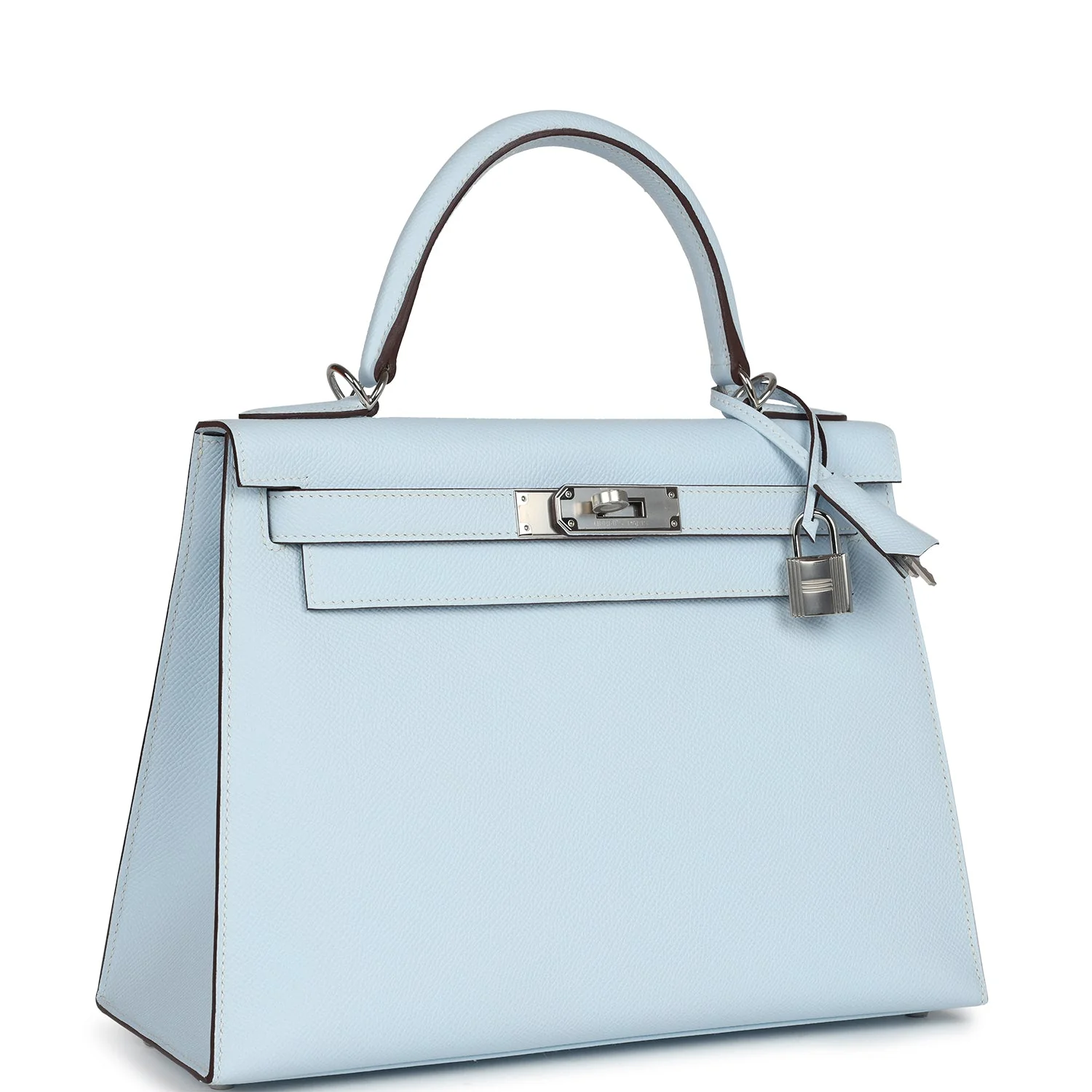 Replicate Hermes Kelly Sellier 28 Bleu Brume Epsom Palladium Hardware(1:1 replica)