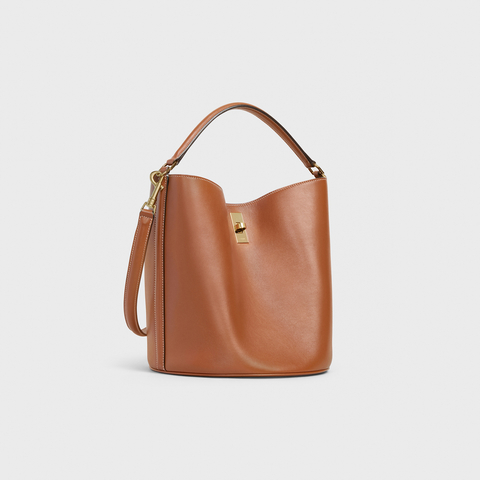 Replicate BUCKET 16 BAG IN SMOOTH CALFSKIN TAN(1:1 replica)