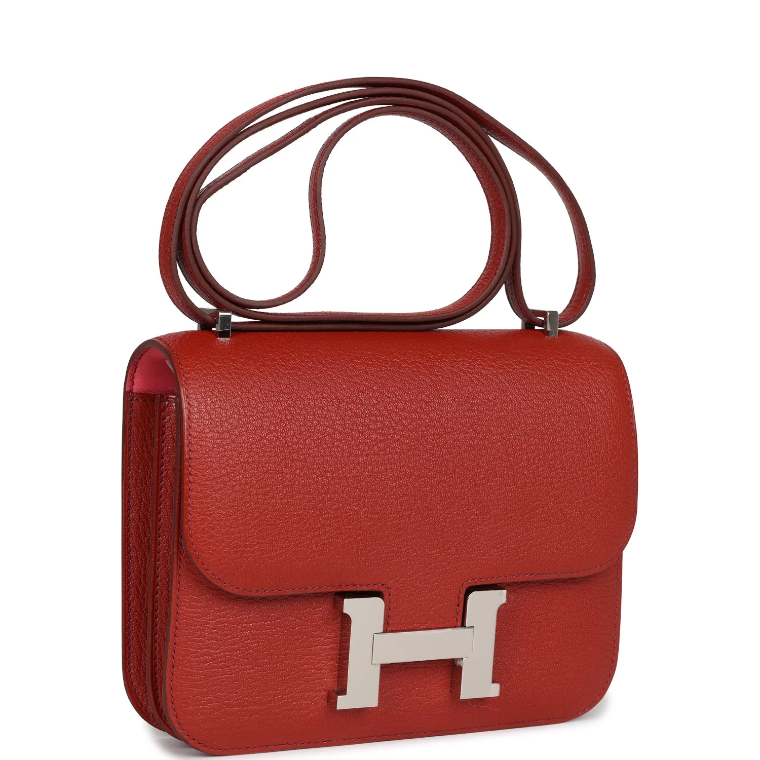 Replicate Hermes Constance 18 Brique Verso Chevre Mysore Palladium Hardware(1:1 replica)