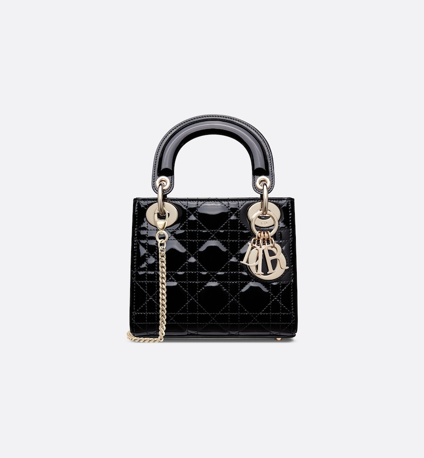 Replicate Dior Mini Dioriviera Lady Dior Bag   Patent Leather(1:1 replica)