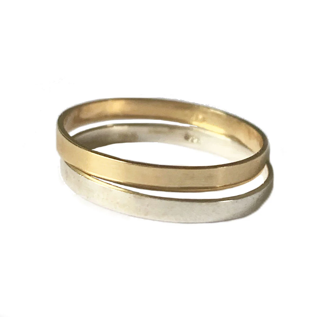 Bague d’orteil anneau plat de 2 mm en or 14 carats