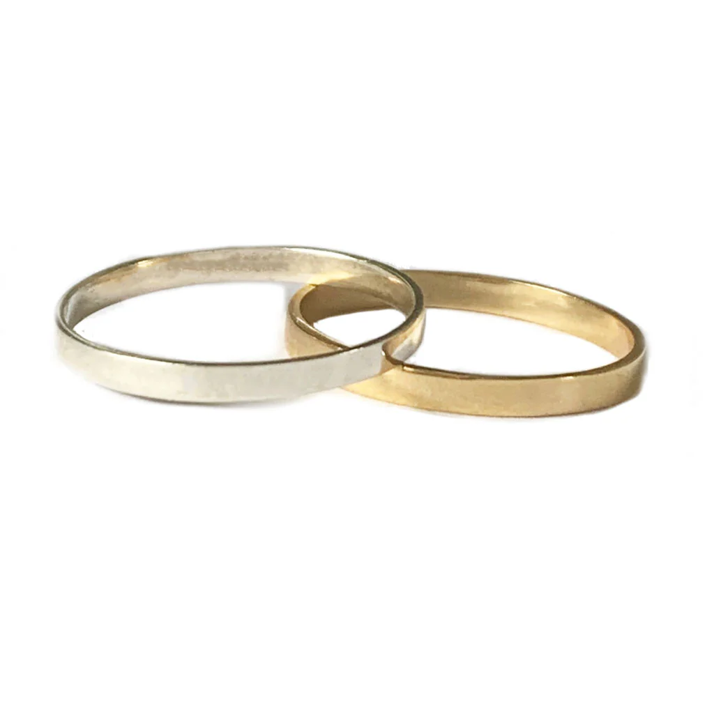 Bague d’orteil anneau plat de 2 mm en or 14 carats