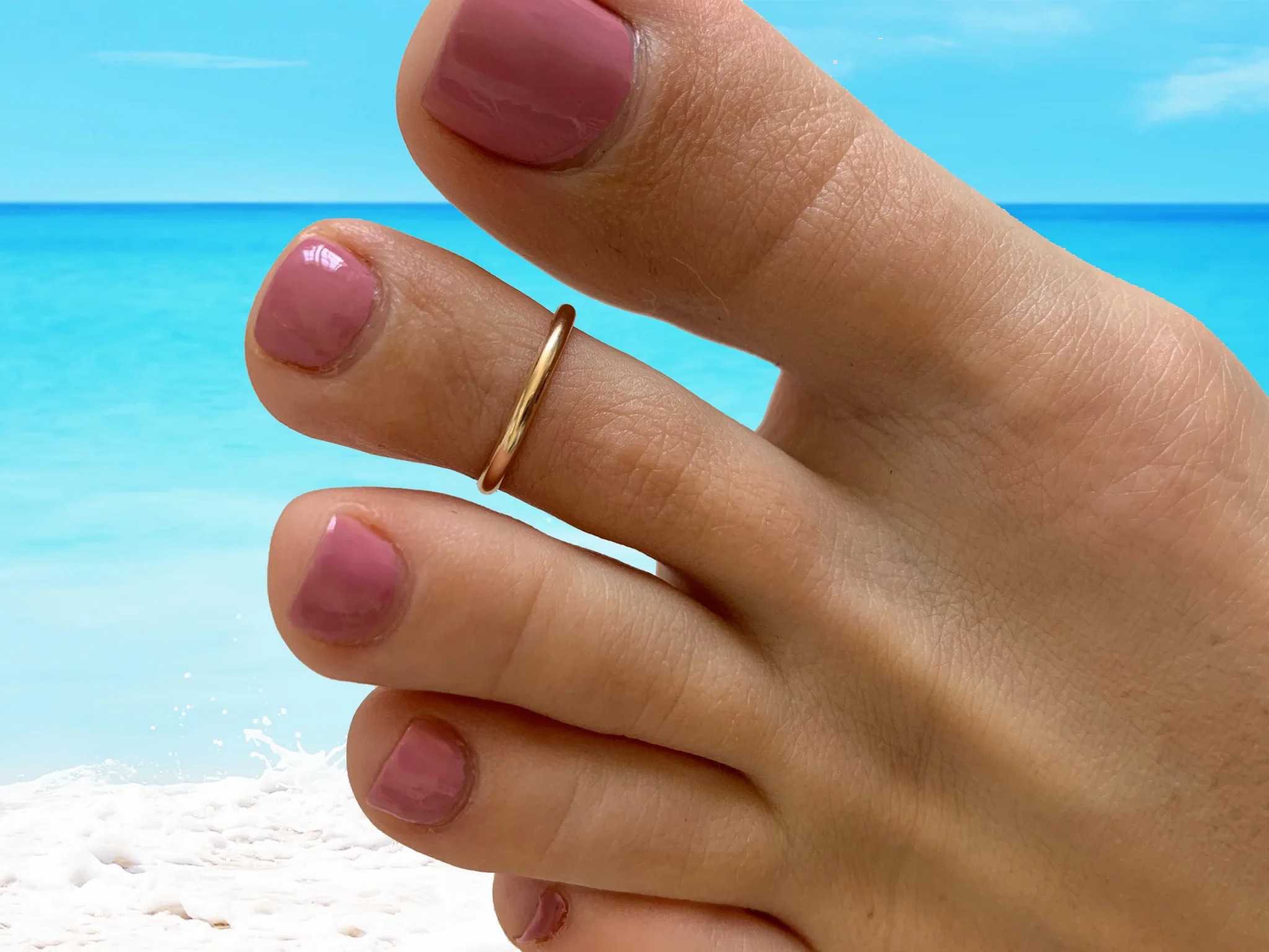 2mm Sterling or Gold Toe Ring