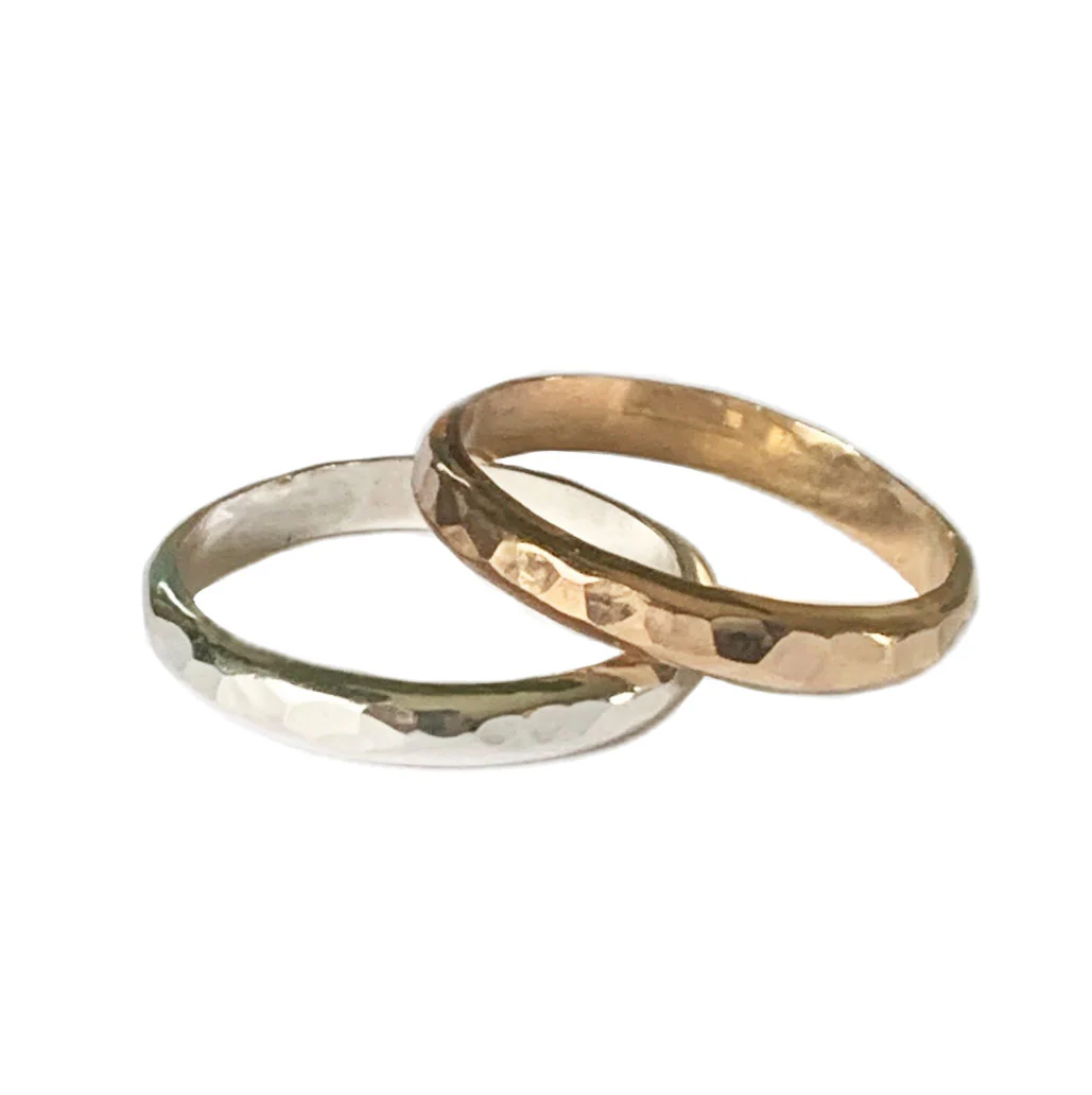 Bague d’orteil martelée de 3 mm