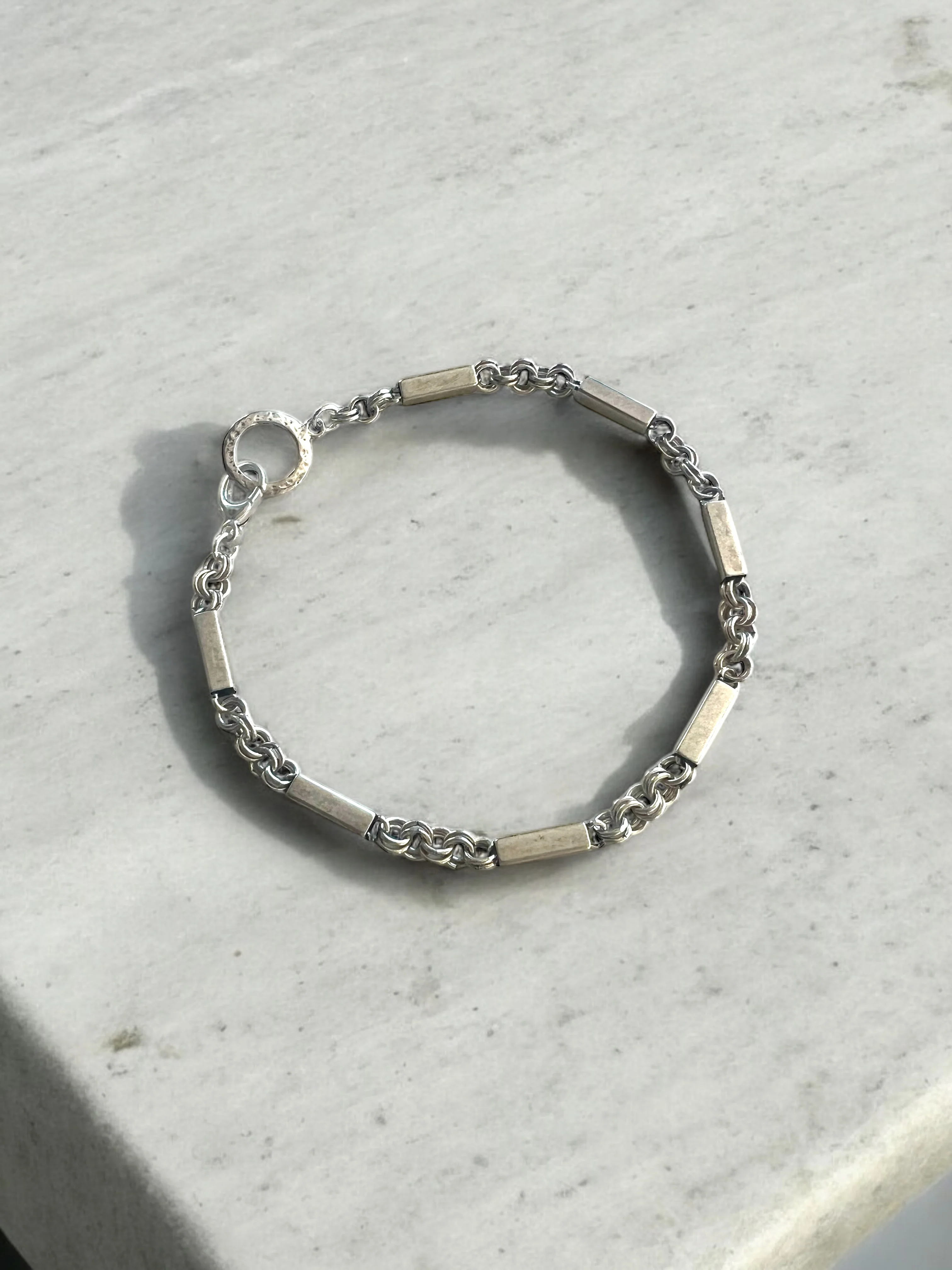 Bracelet ou bracelet de cheville en chaîne baroque argent antique
