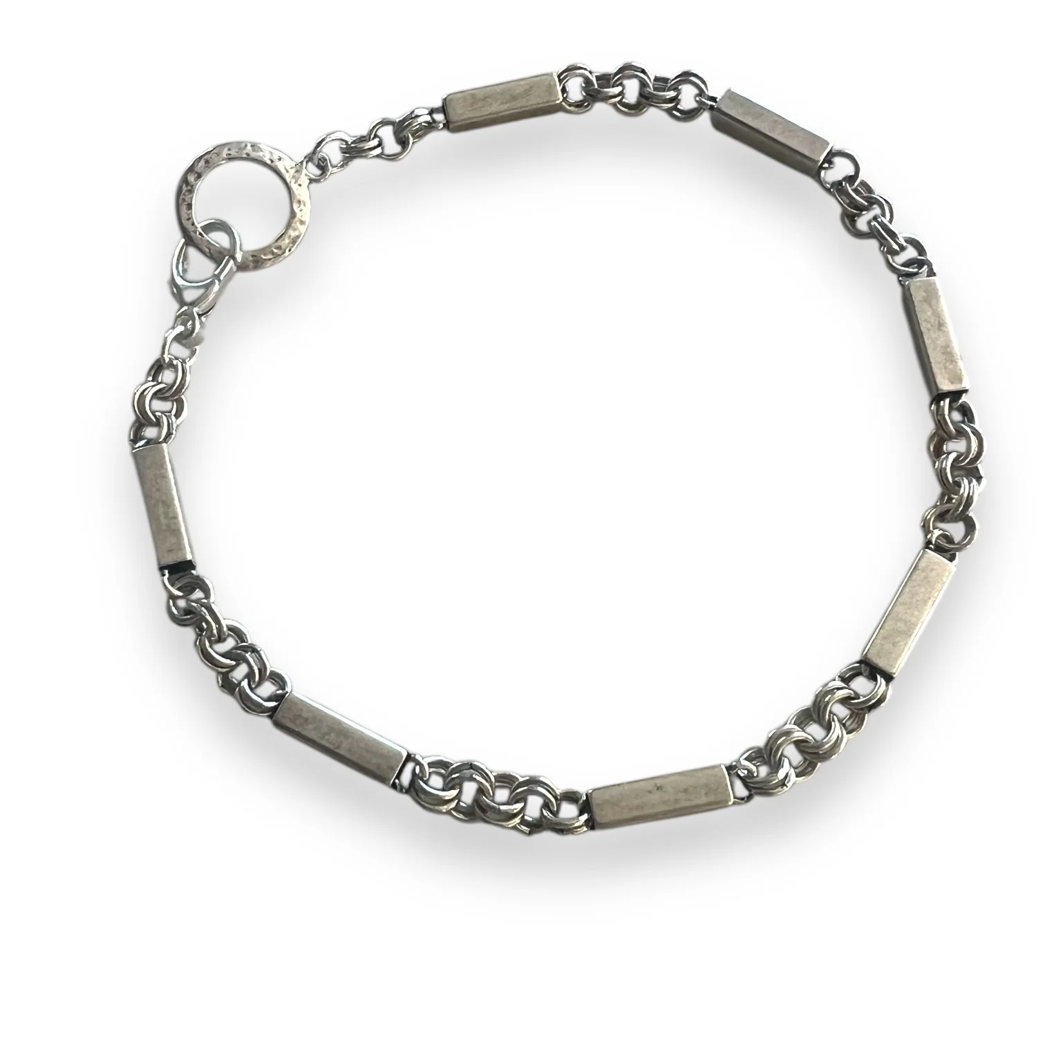 Bracelet ou bracelet de cheville en chaîne baroque argent antique