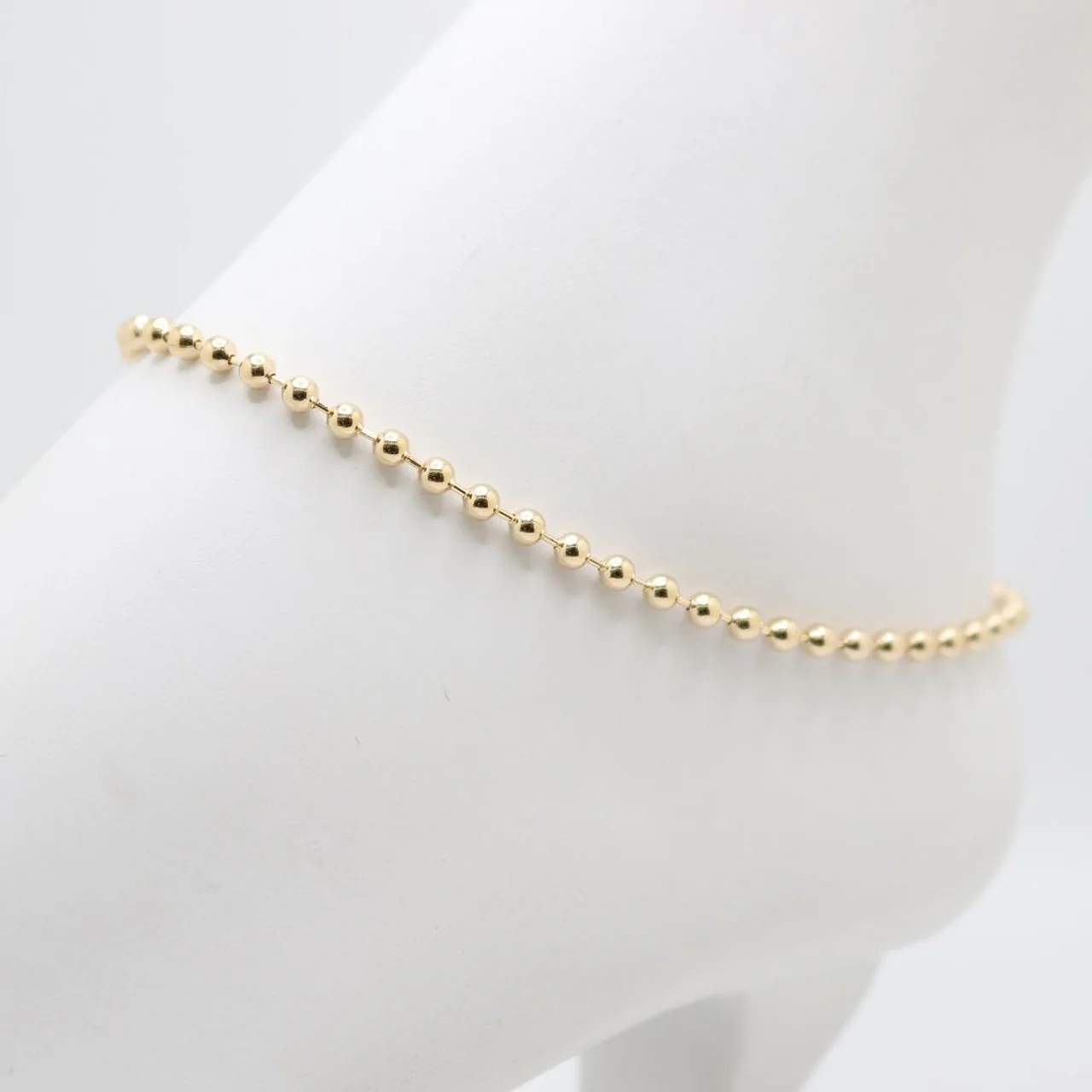 Bracelet de cheville avec perles en or 18 carats rempli