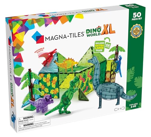 Magna Tiles Dino World XL Set Magnetico Speelgoed 50 pezzi : Giochi e giocattoli