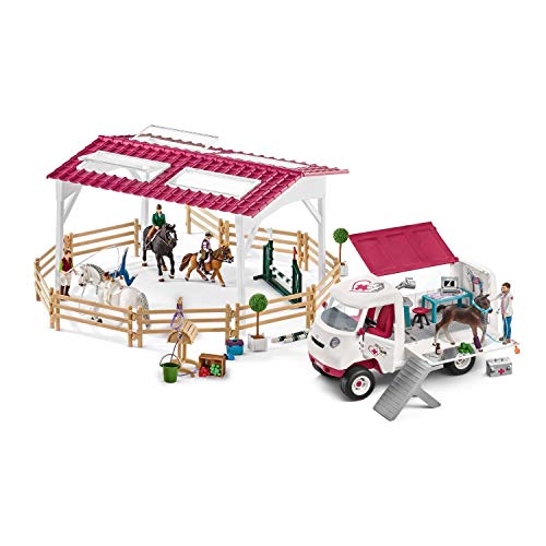 SCHLEICH 72121 Set da gioco per veterinari nella scuola di equitazione (Horse Club) : Giochi e giocattoli