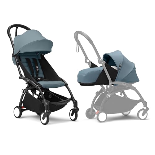 Stokke YOYO Black Frame with YOYO 6 Color Pack (Aqua) and Newborn Pack (Aqua) : Prima infanzia